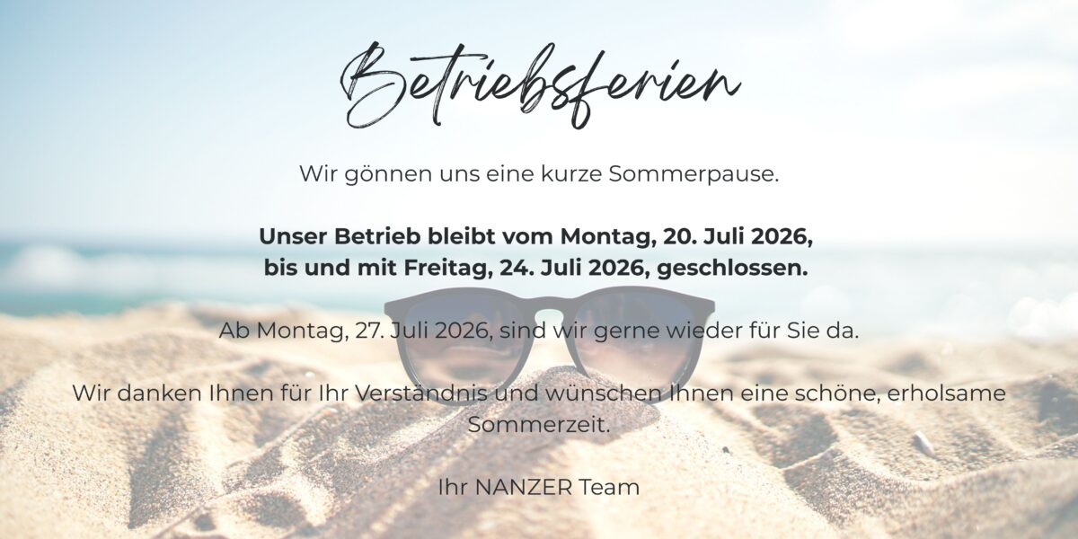 Betriebsferien Sommer 2026